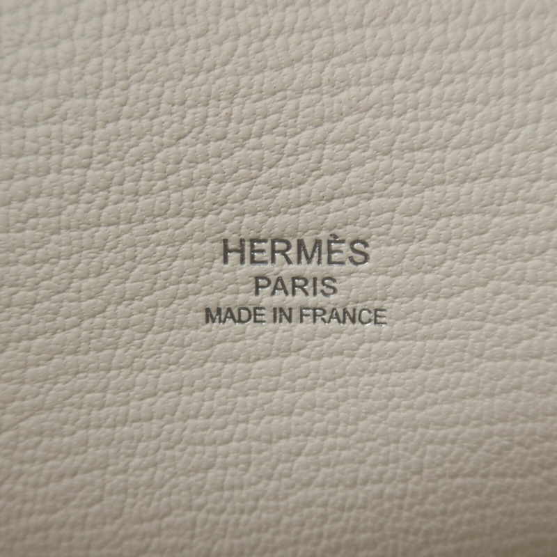 HERMES Togo皮革Jypsiere 28肩背袋Blanc-5