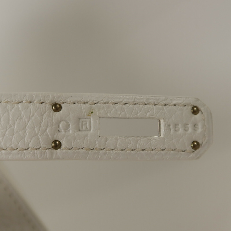 HERMES Togo皮革Jypsiere 28肩背袋Blanc-6