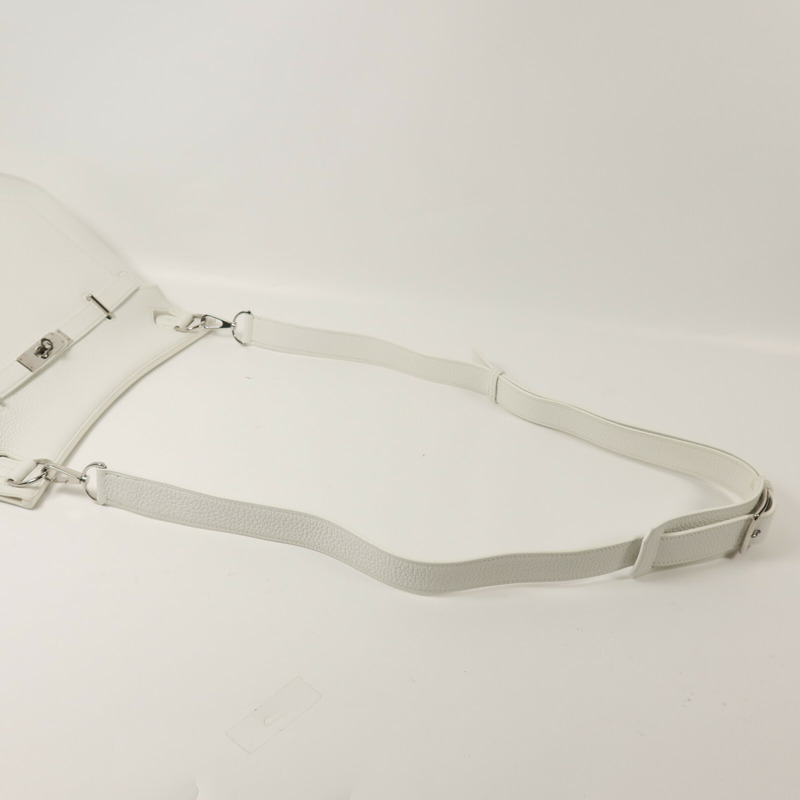 HERMES Togo皮革Jypsiere 28肩背袋Blanc-7