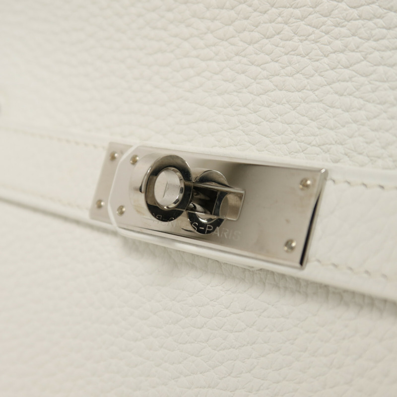 HERMES Togo皮革Jypsiere 28肩背袋Blanc-9