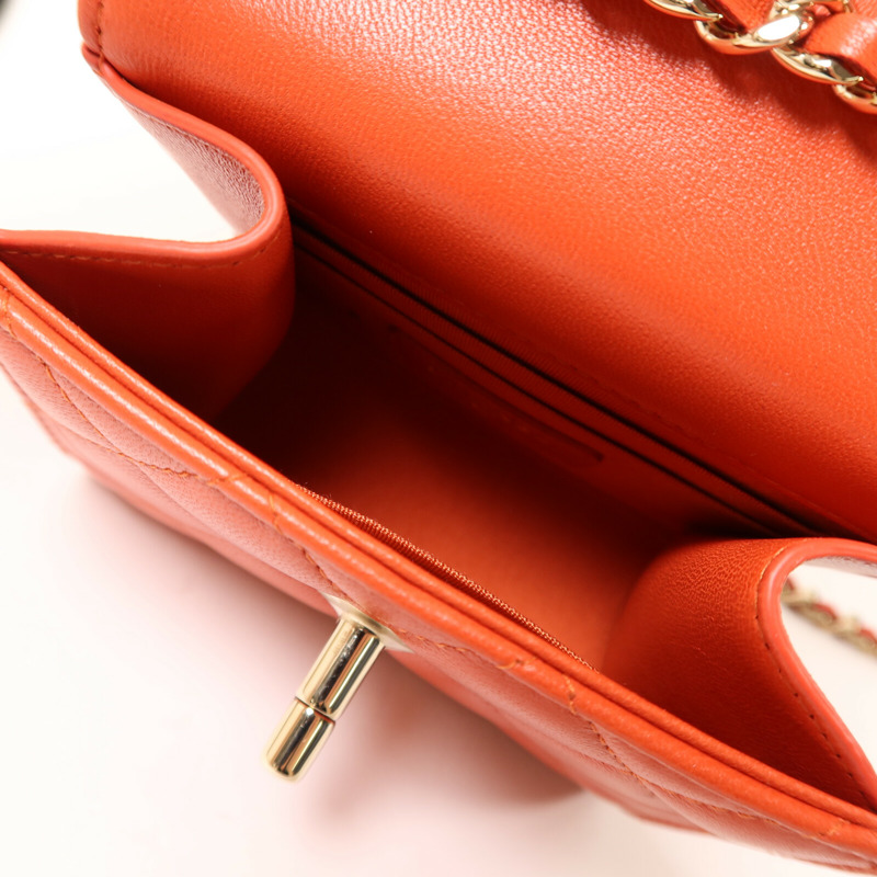 CHANEL 羊皮皮革Chain Shoulder鏈帶肩背袋-4