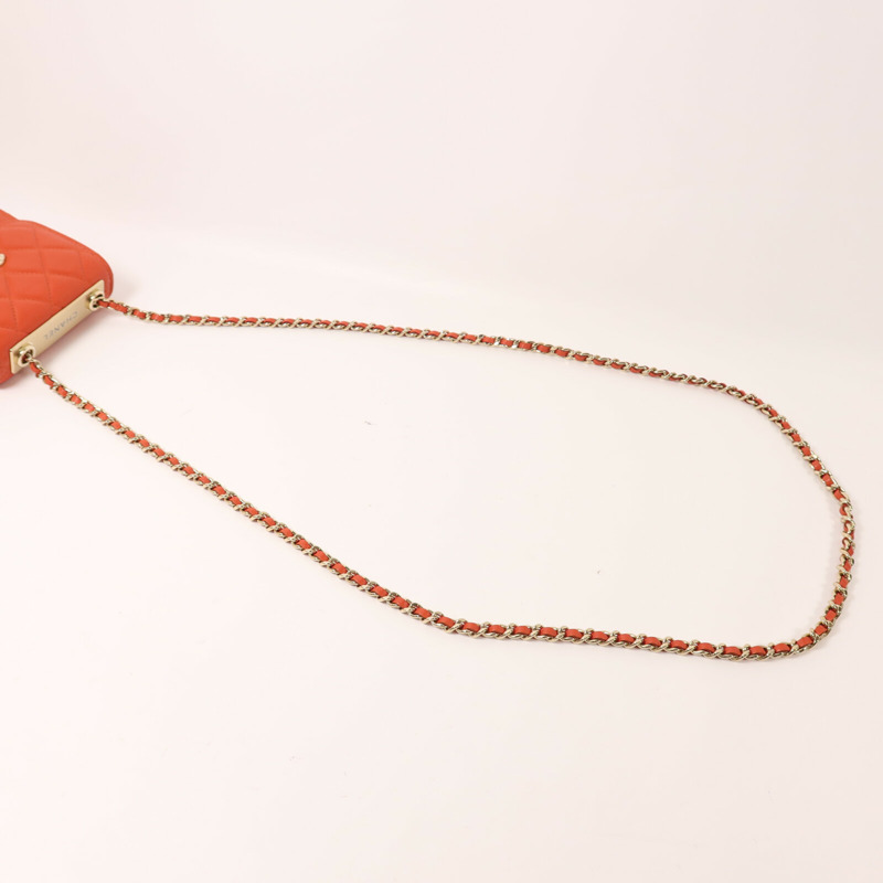 CHANEL 羊皮皮革Chain Shoulder鏈帶肩背袋-7