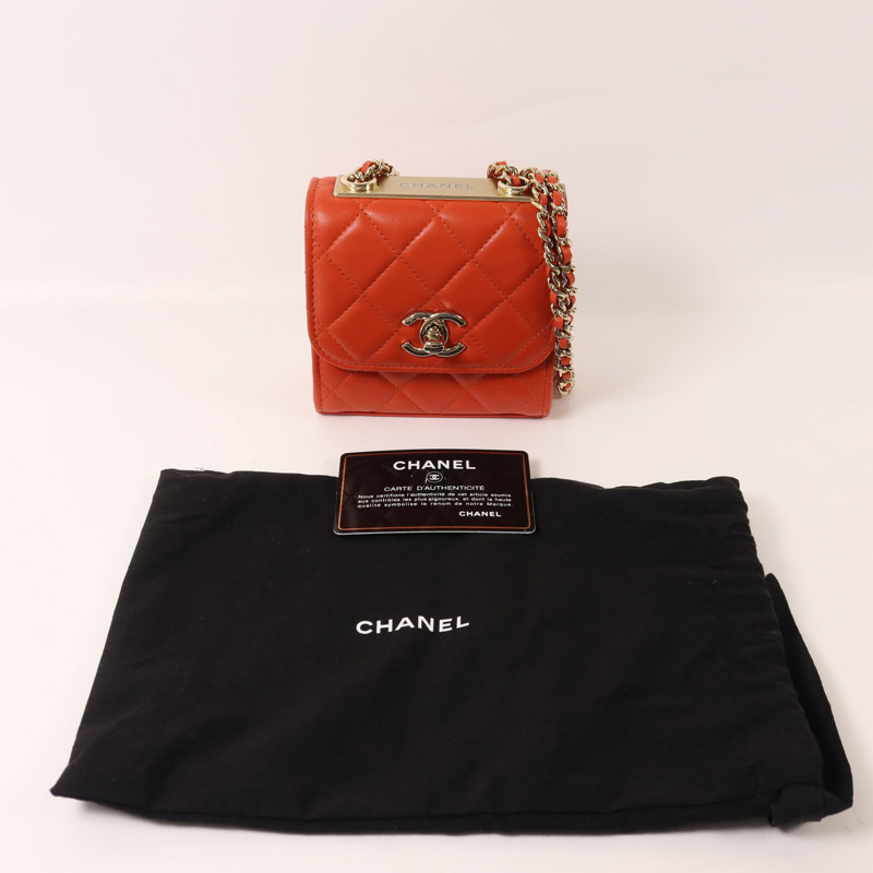 CHANEL 羊皮皮革Chain Shoulder鏈帶肩背袋-8