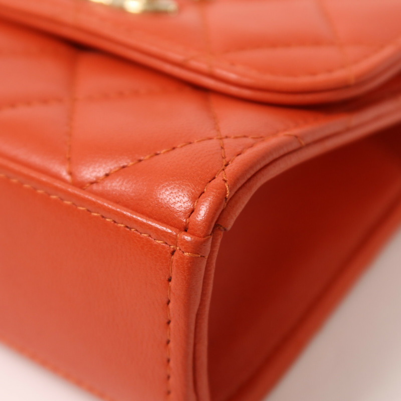 CHANEL 羊皮皮革Chain Shoulder鏈帶肩背袋-12