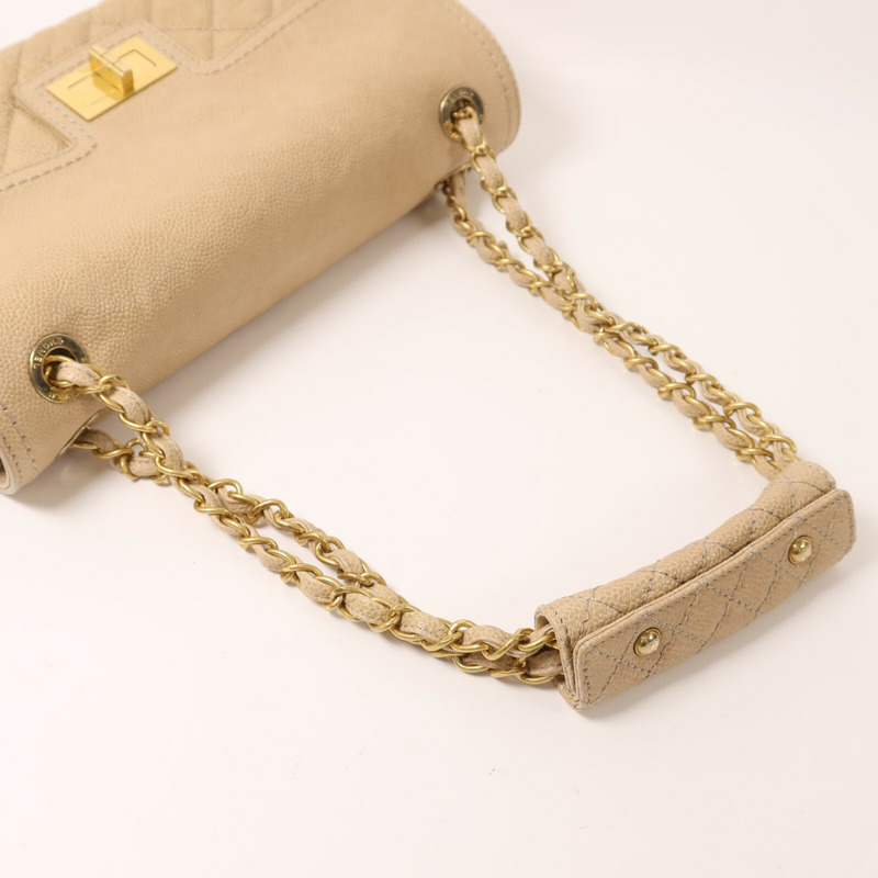 CHANEL 牛皮皮革2.55鏈帶肩背袋-7