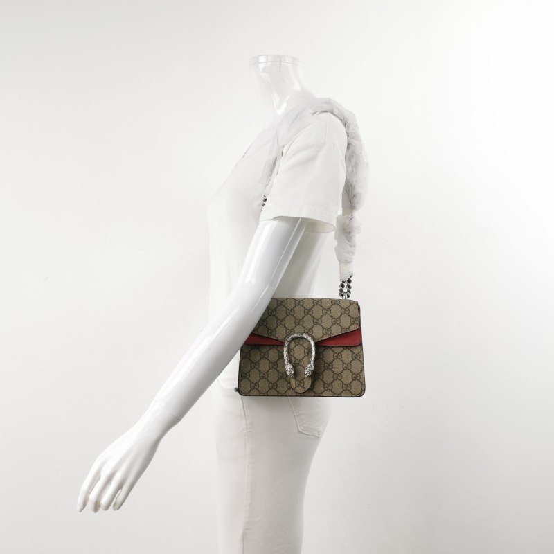 Gucci Dionysus酒神包迷你翻毛皮GG老花雙虎頭搭扣單肩包-1