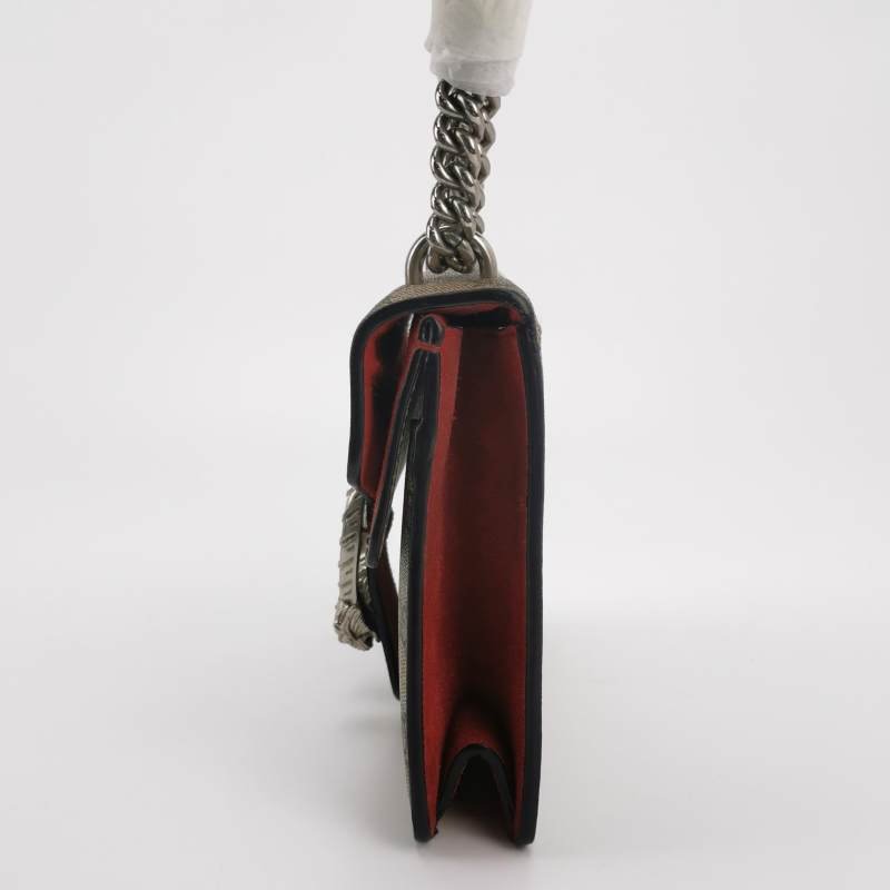 Gucci Dionysus酒神包迷你翻毛皮GG老花雙虎頭搭扣單肩包-2