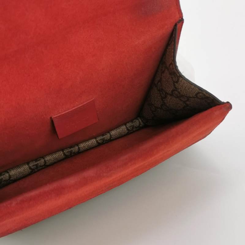 Gucci Dionysus酒神包迷你翻毛皮GG老花雙虎頭搭扣單肩包-6