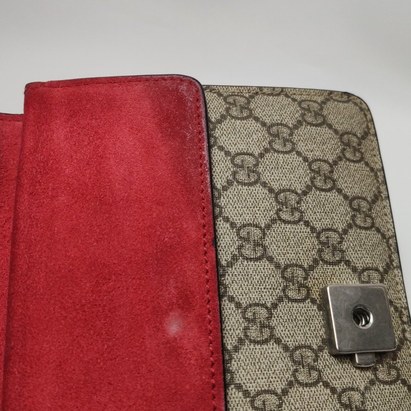 Gucci Dionysus酒神包迷你翻毛皮GG老花雙虎頭搭扣單肩包-10