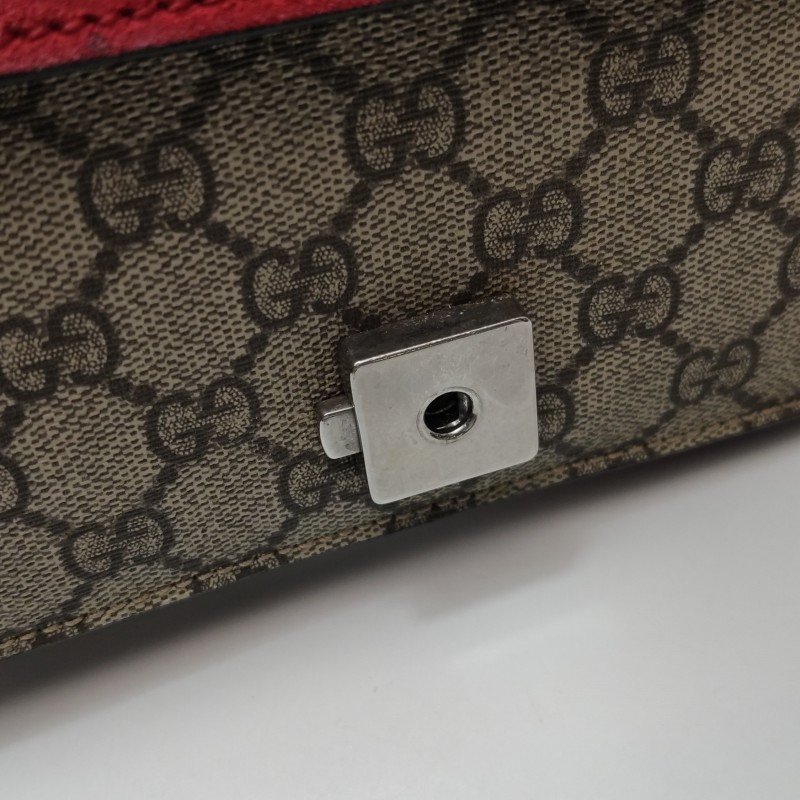 Gucci Dionysus酒神包迷你翻毛皮GG老花雙虎頭搭扣單肩包-11