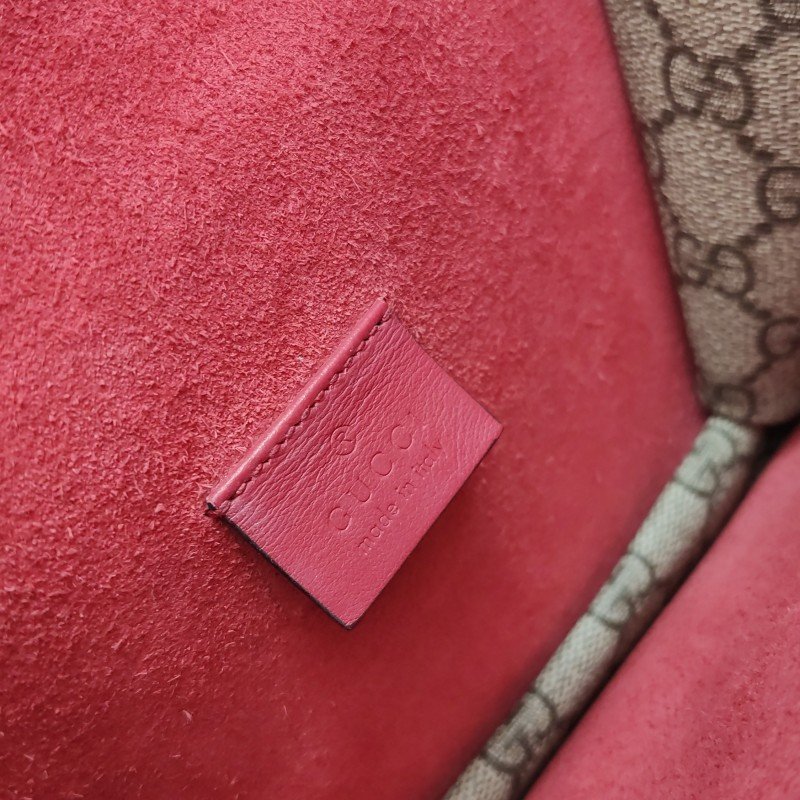 Gucci Dionysus酒神包迷你翻毛皮GG老花雙虎頭搭扣單肩包-14