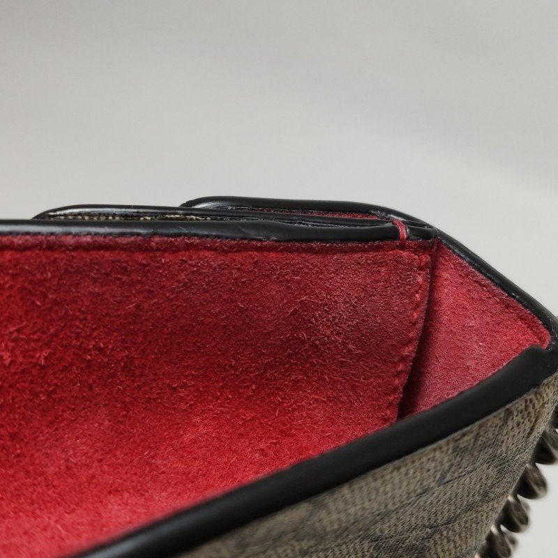 Gucci Dionysus酒神包迷你翻毛皮GG老花雙虎頭搭扣單肩包-16