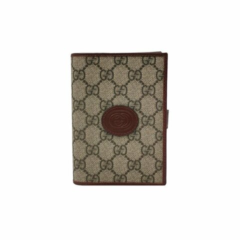 Gucci GG Retro牛皮老花雙G Logo護照夾