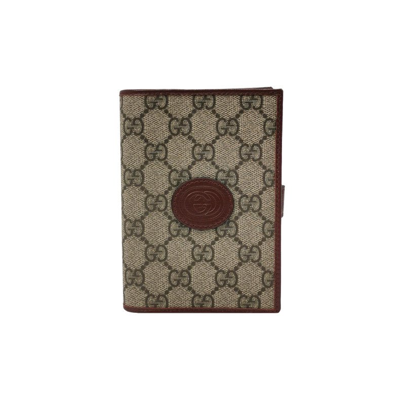 Gucci GG Retro牛皮老花雙G Logo護照夾-0