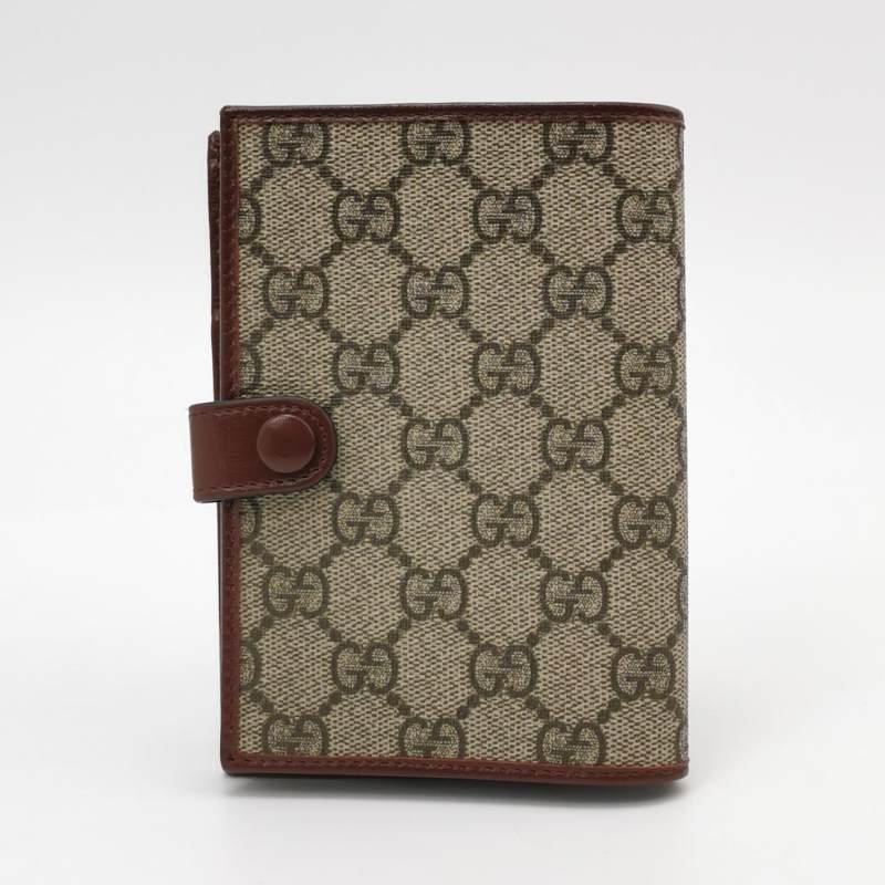 Gucci GG Retro牛皮老花雙G Logo護照夾-3