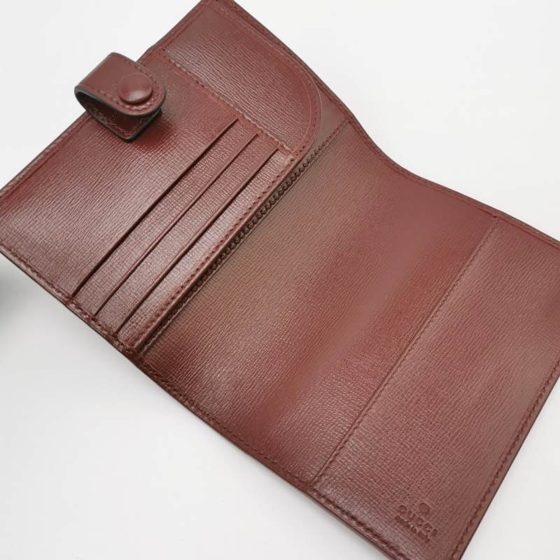 Gucci GG Retro牛皮老花雙G Logo護照夾-5