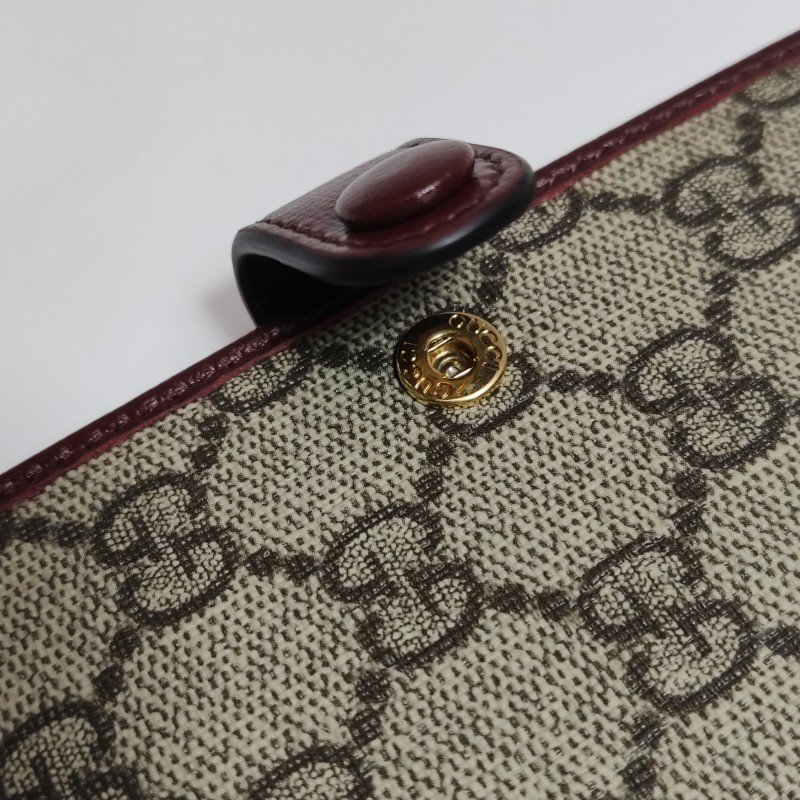 Gucci GG Retro牛皮老花雙G Logo護照夾-9