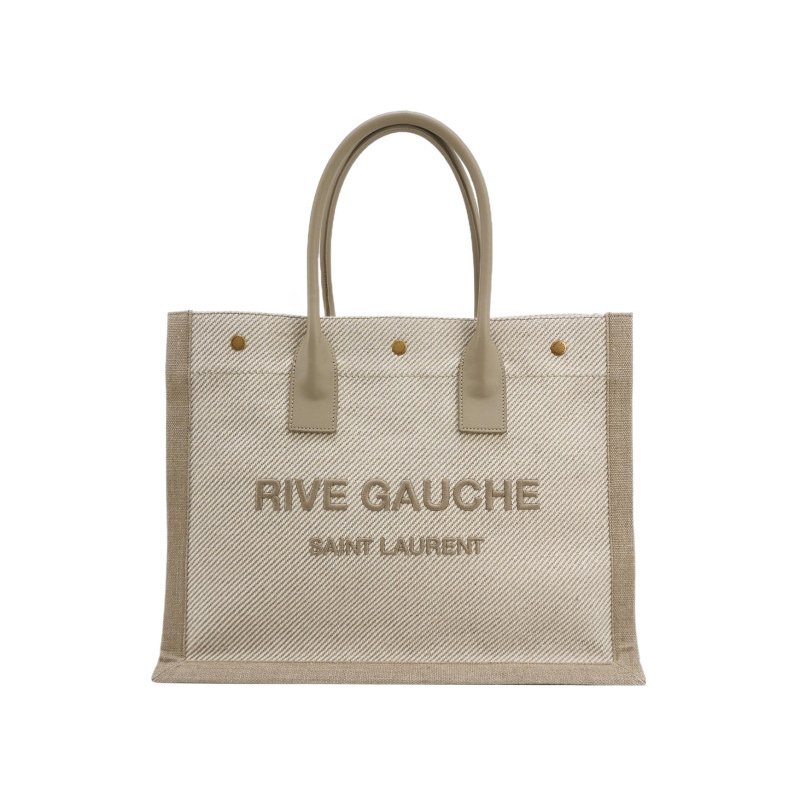 Saint Laurent Rive Gauche小號牛皮帆布字母Logo單肩包-0