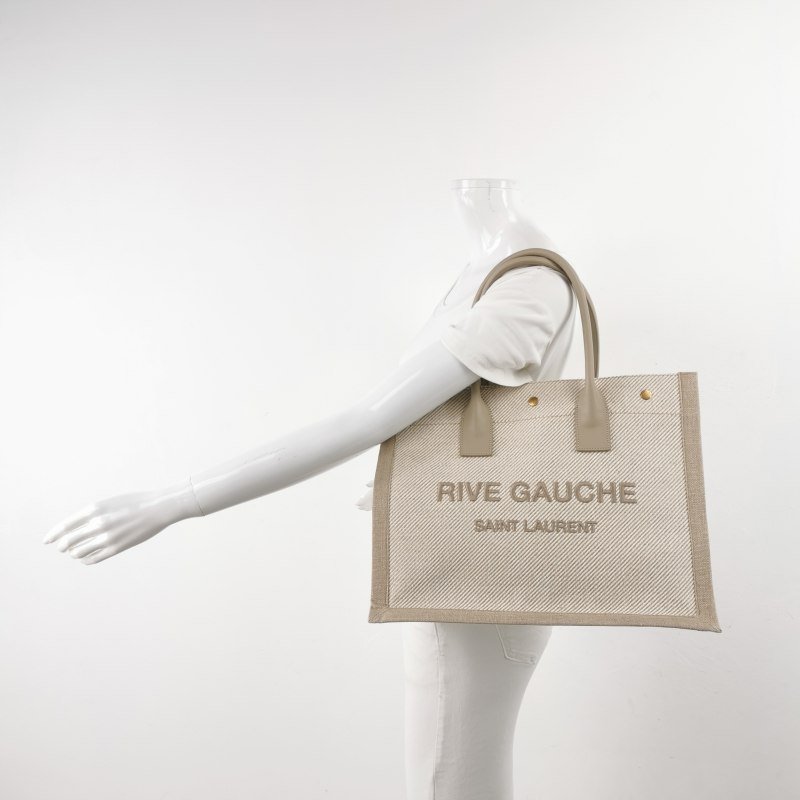 Saint Laurent Rive Gauche小號牛皮帆布字母Logo單肩包-1