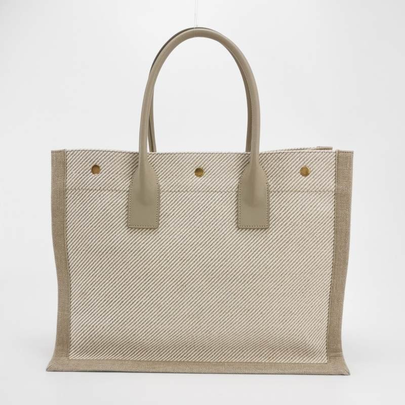 Saint Laurent Rive Gauche小號牛皮帆布字母Logo單肩包-4