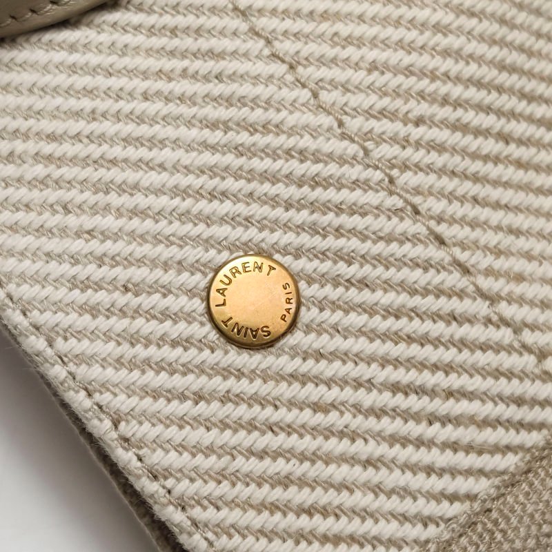 Saint Laurent Rive Gauche小號牛皮帆布字母Logo單肩包-11