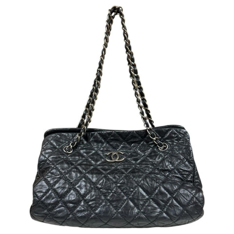 香奈兒絎縫肩背包，皮革，黑色，女士，香奈兒鏈條