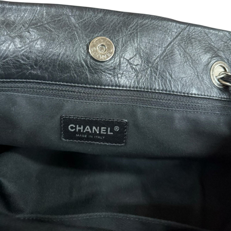 香奈兒絎縫肩背包，皮革，黑色，女士，香奈兒鏈條-9