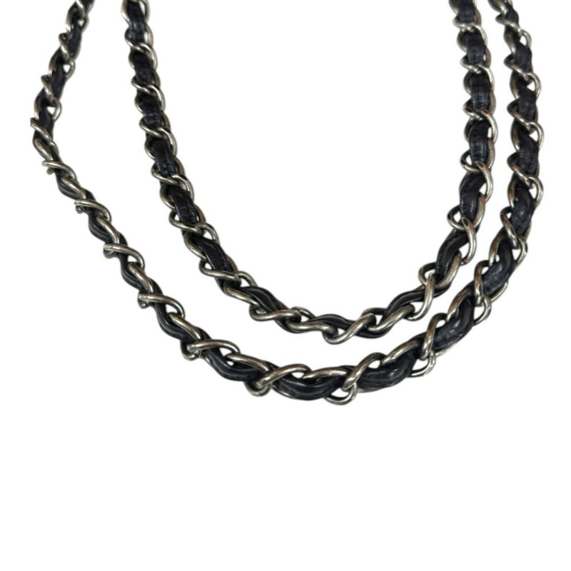 香奈兒絎縫肩背包，皮革，黑色，女士，香奈兒鏈條-11