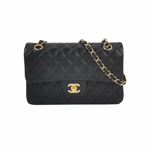 Chanel Classic Flap 經典款小號羊皮菱格絎縫雙C扣皮穿鏈單肩包