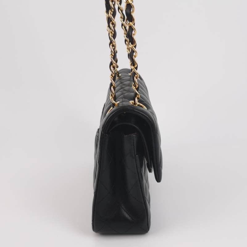 Chanel Classic Flap 經典款小號羊皮菱格絎縫雙C扣皮穿鏈單肩包-3