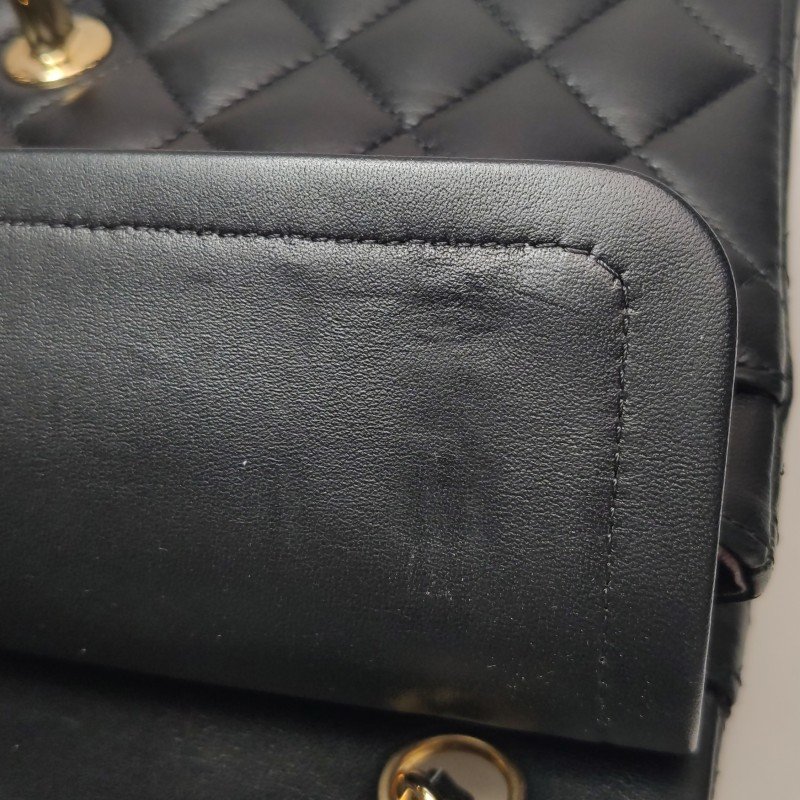 Chanel Classic Flap 經典款小號羊皮菱格絎縫雙C扣皮穿鏈單肩包-25