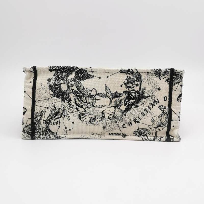 Dior Book Tote中型帆布Dior Zodiac圖案刺繡手提包-5