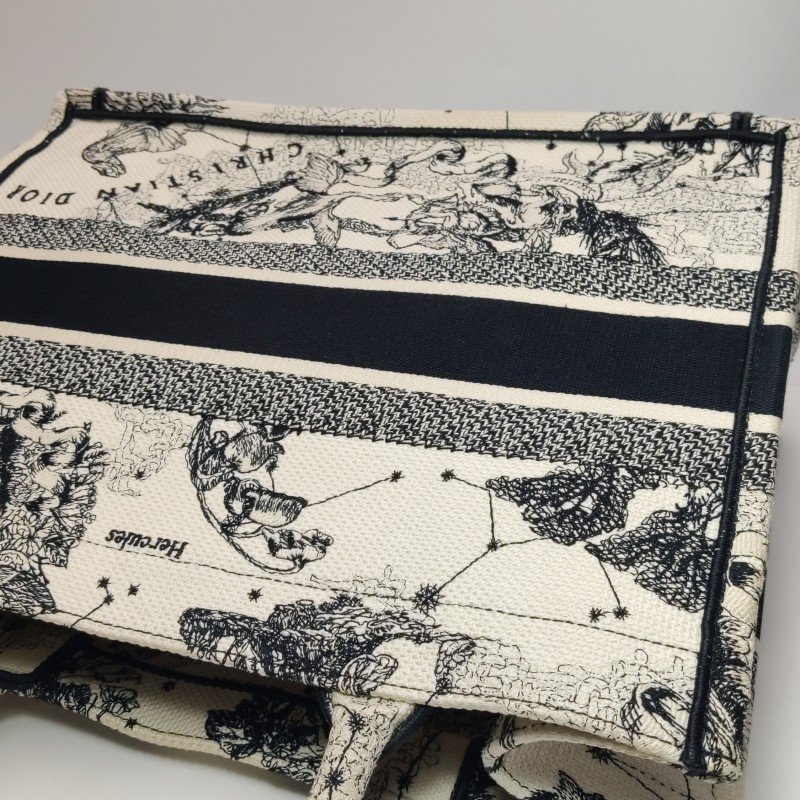 Dior Book Tote中型帆布Dior Zodiac圖案刺繡手提包-14