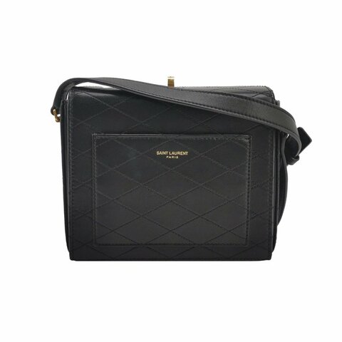 Saint Laurent 羊皮純色字母Logo斜背包