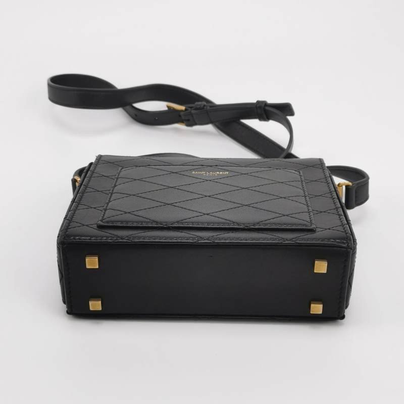 Saint Laurent 羊皮純色字母Logo斜背包-5