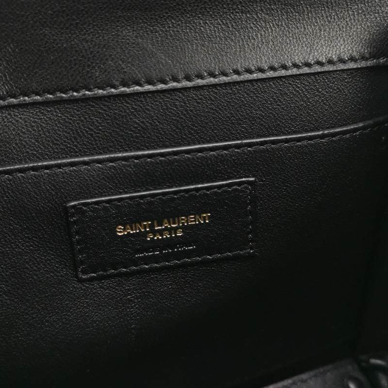 Saint Laurent 羊皮純色字母Logo斜背包-7