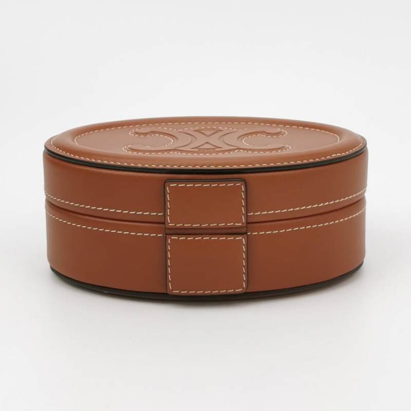 Celine Cuir Triomphe牛皮純色凱旋門Logo手提包-5