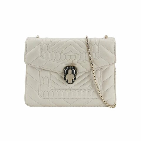 Bvlgari Serpenti Forever蛇頭包小號羊皮幾何絎縫蛇頭斜背包單肩包