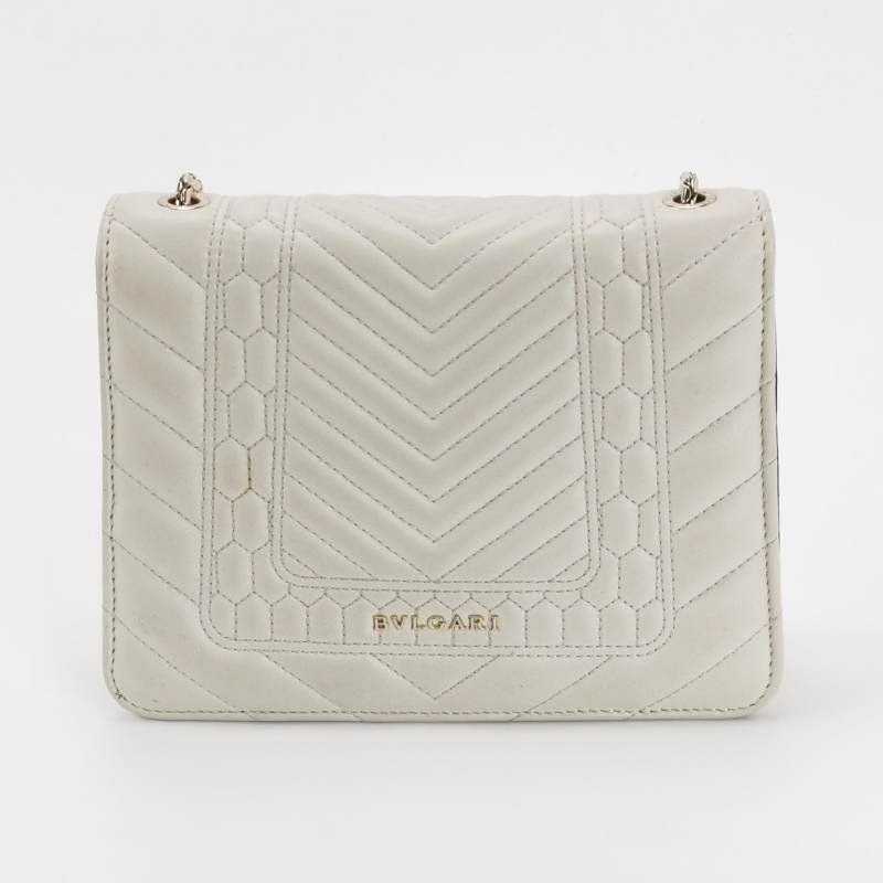 Bvlgari Serpenti Forever蛇頭包小號羊皮幾何絎縫蛇頭斜背包單肩包-4