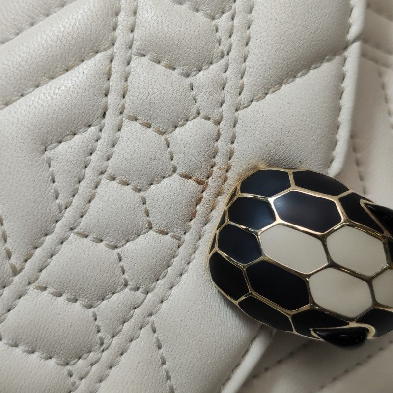 Bvlgari Serpenti Forever蛇頭包小號羊皮幾何絎縫蛇頭斜背包單肩包-22