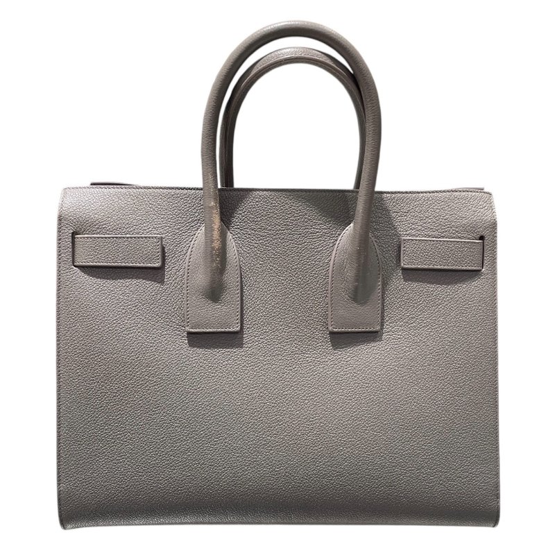 SAINT LAURENT 聖羅蘭 手提包 皮革 灰色 銀釦-1