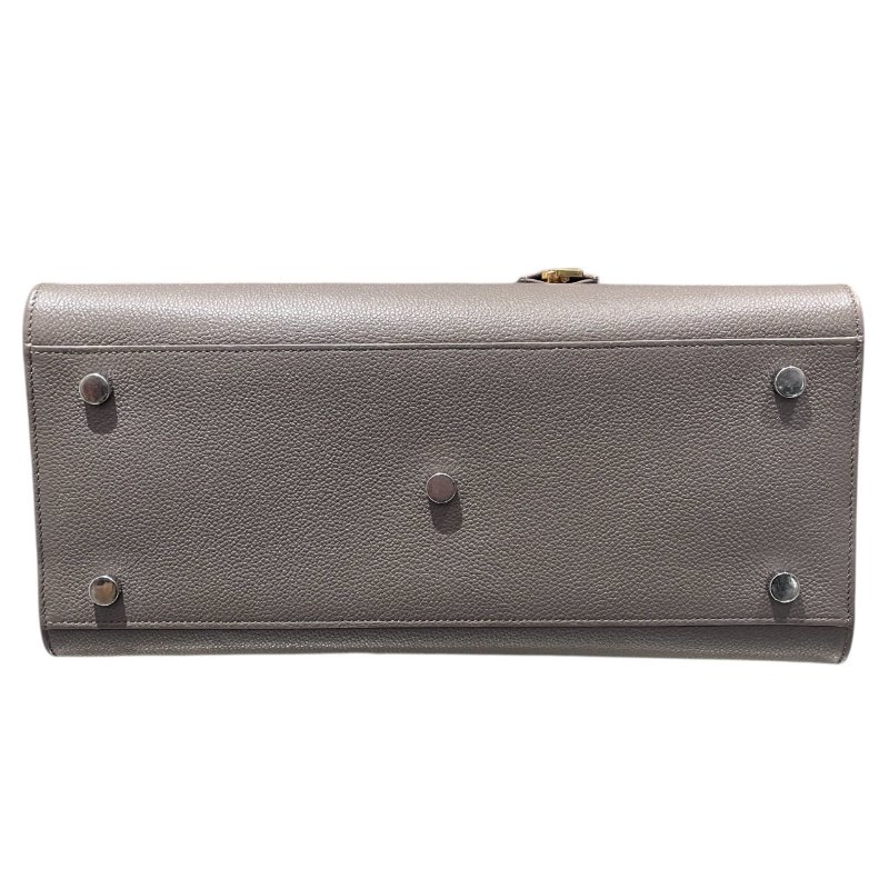 SAINT LAURENT 聖羅蘭 手提包 皮革 灰色 銀釦-4