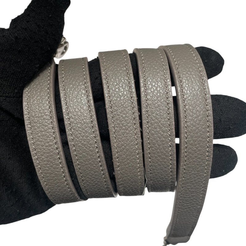 SAINT LAURENT 聖羅蘭 手提包 皮革 灰色 銀釦-10