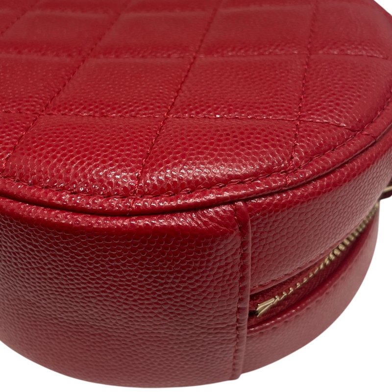 CHANEL 香奈兒 圓餅包 荔枝皮 紅色 金釦-8