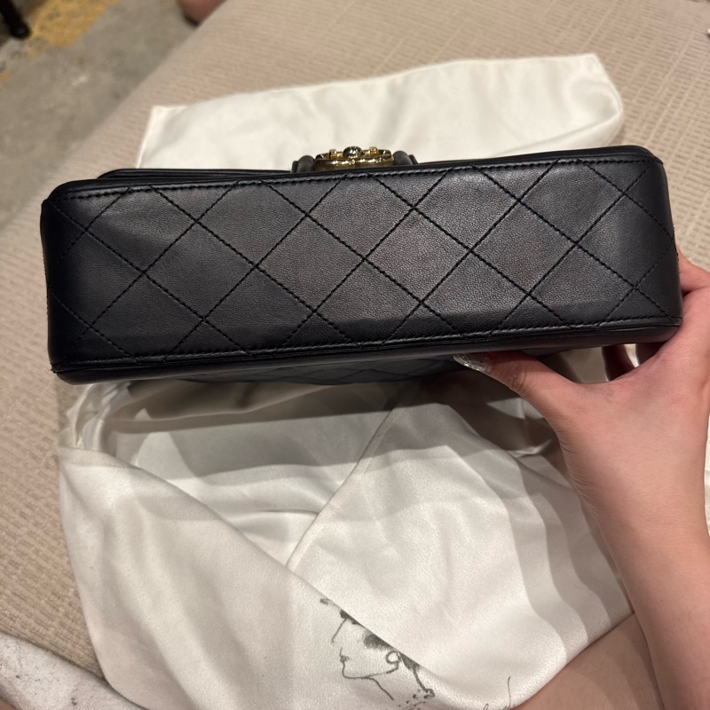 Chanel 肩背/斜背包 黛妃包 CF class flat 25公分 羊皮-10