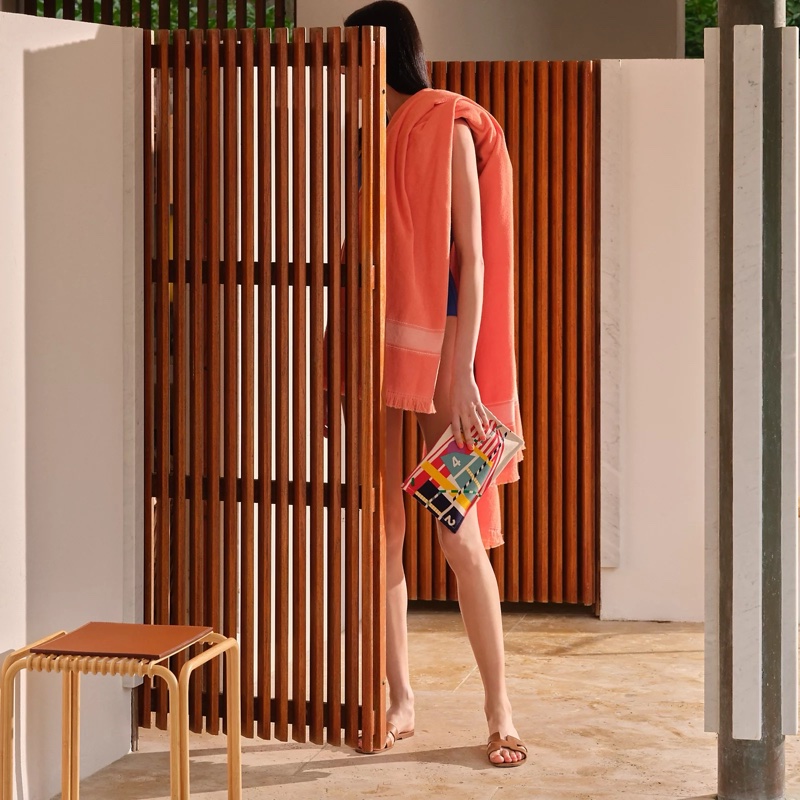 Hermes 98新 狀態如圖（閒置）帆布收納袋-2