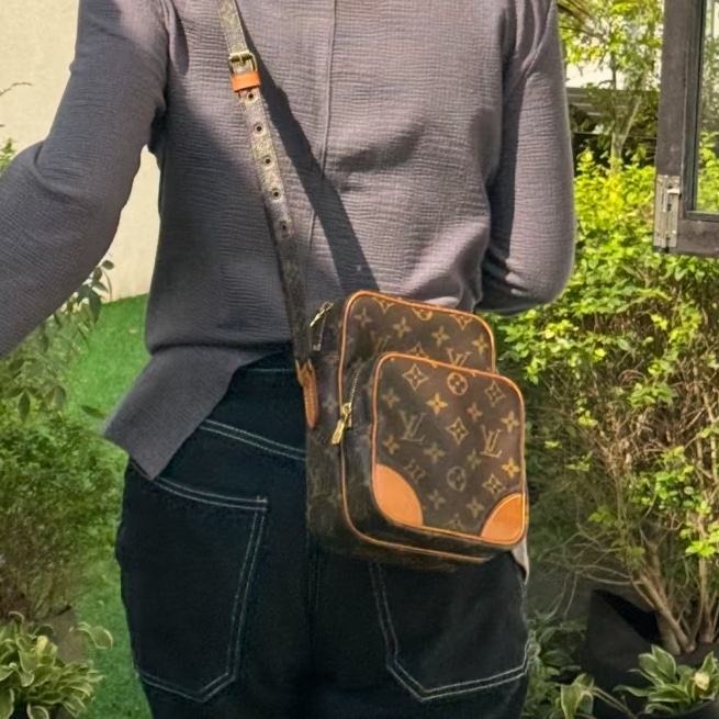 Louis Vuitton路易威登經典老花雙層相機包🚘Amazone-5