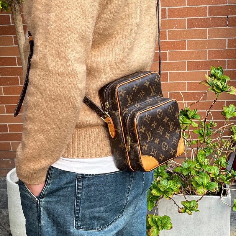 Louis Vuitton路易威登經典老花雙層相機包🚘Amazone-22