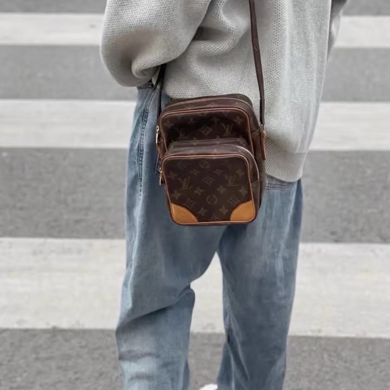 Louis Vuitton路易威登經典老花雙層相機包🚘Amazone-23