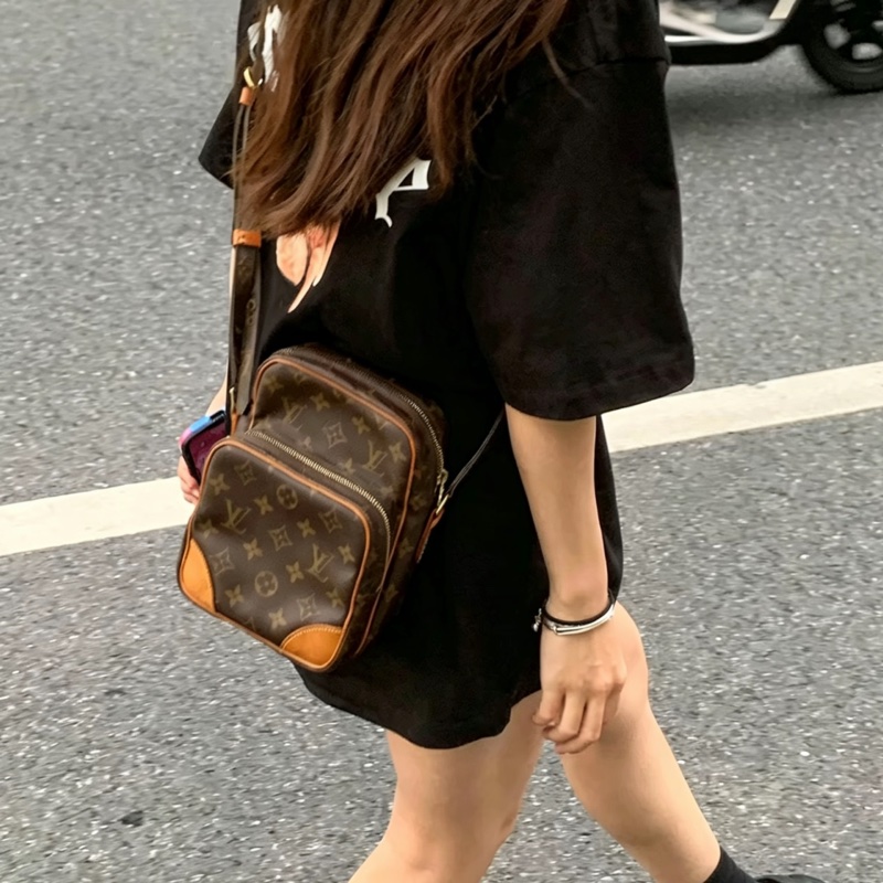 Louis Vuitton路易威登經典老花雙層相機包🚘Amazone-33